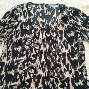 NY Collection Navy, pink and yellow top size L